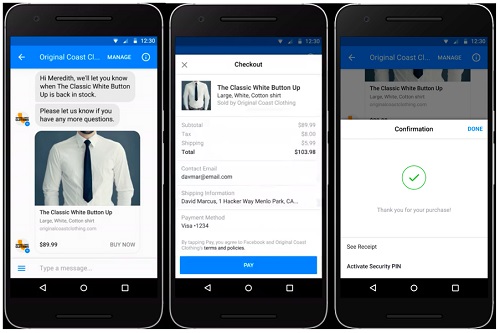 Facebook Messenger加入支付功能 通过应用机器人完成支付转账