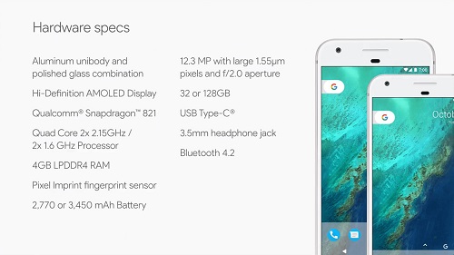 谷歌发布全新智能手机Pixel/PixelXL 直指苹果iphone7