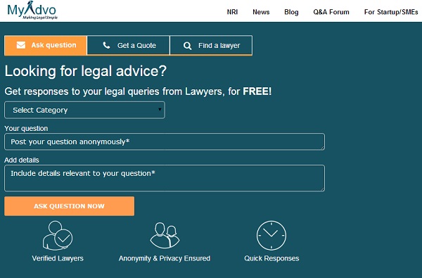 印度法律公司MyAdvo获天使轮融资 帮有法律需求客户对接律师