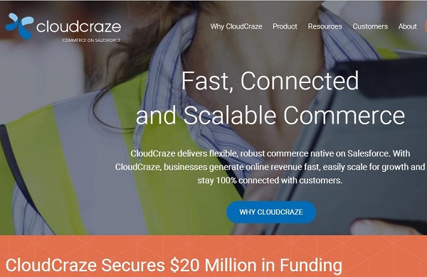 基于Salesforce云服务的电商创企CloudCraze获2000万美元A轮融资