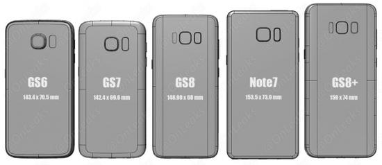 渲染图流出 5.8英寸三星Galaxy S8仅比4.7英寸iPhone7宽1毫米