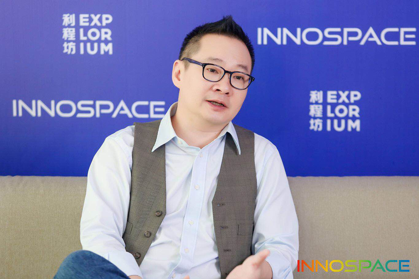 InnoSpace总经理陈成强正在接受采访
