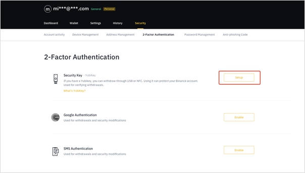 币安教你用YubiKey进行二次身份验证(2FA)